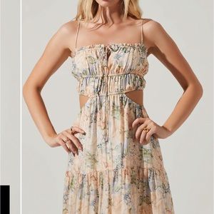 ODINA FLORAL SMOCKED TIERED MIDI DRESS - ASTR THE LABEL